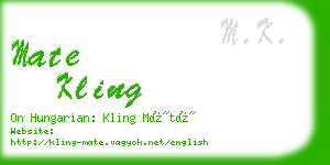 mate kling business card